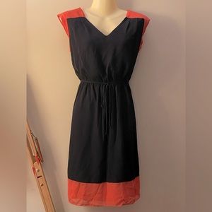 ENFOCUS Studio Womens Navy & Coral Dress SZ 6 (medium)